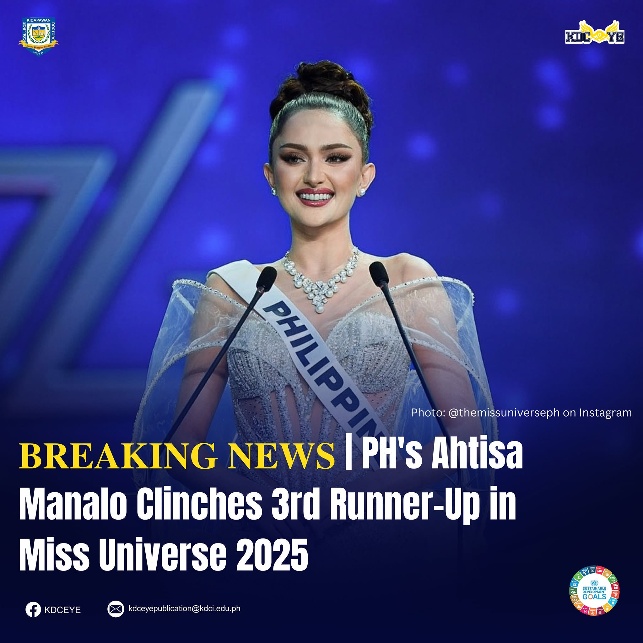 PH's Ahtisa Manalo Clinches 3rd Runner Up in Miss Universe 2025