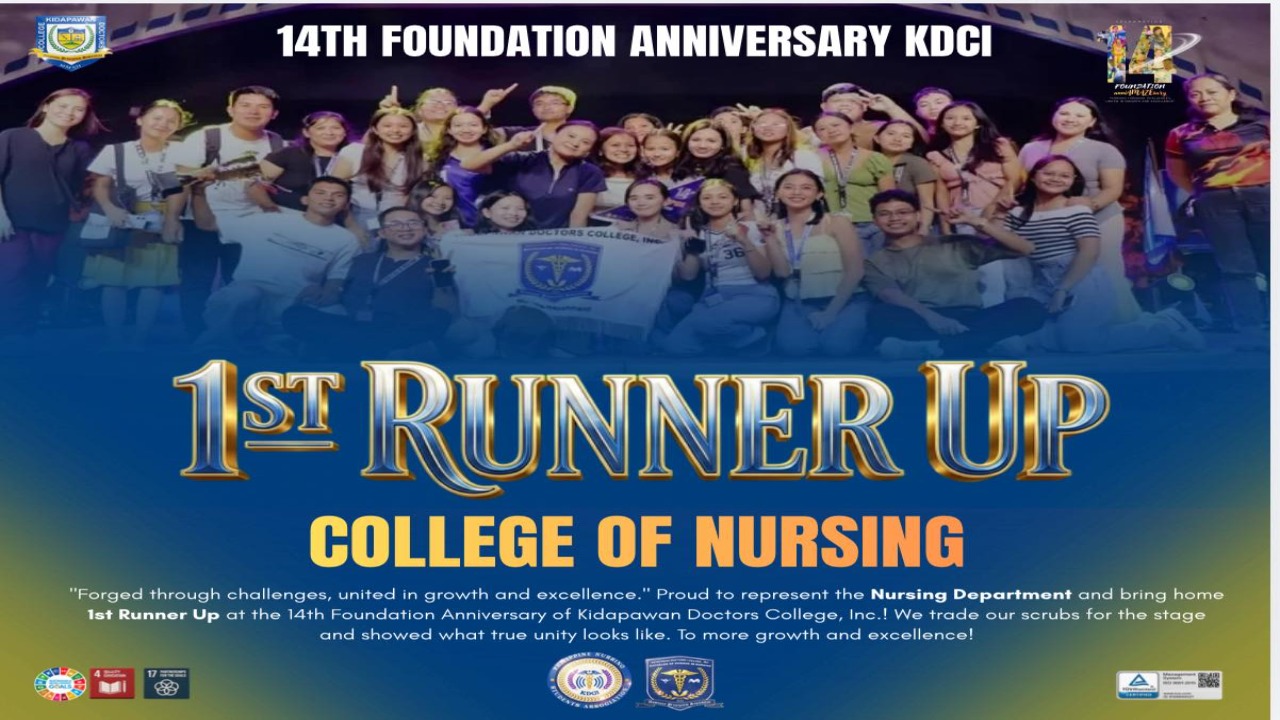 1st Runner-Up at the 14th Founding Anniversary Clinched by KDCI College of Nursing: Home of Excellence!