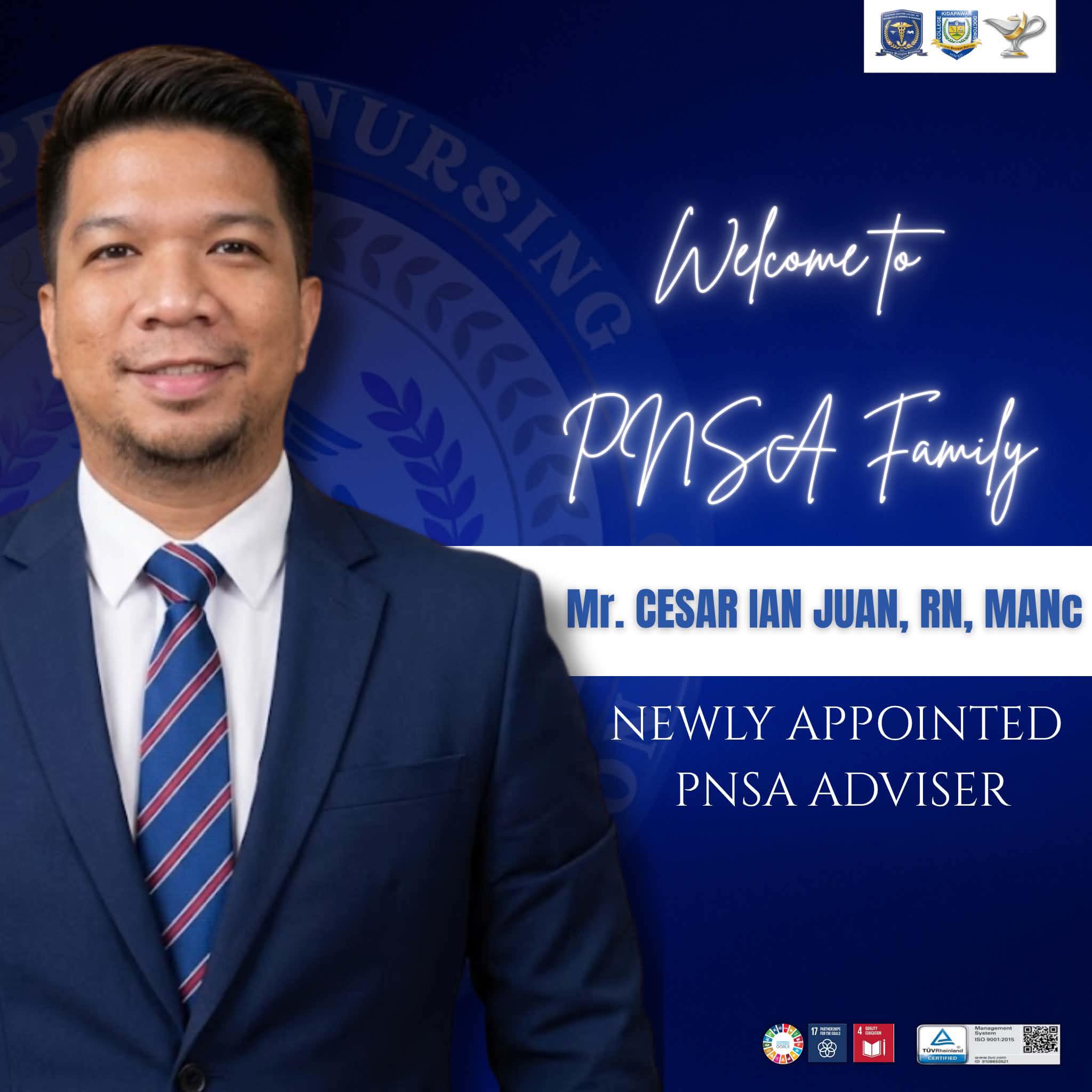 Steering the Future of Nursing: Welcoming Prof. Cesar Ian Juan RN, CNN, MANc. as our New PNSA Moderator