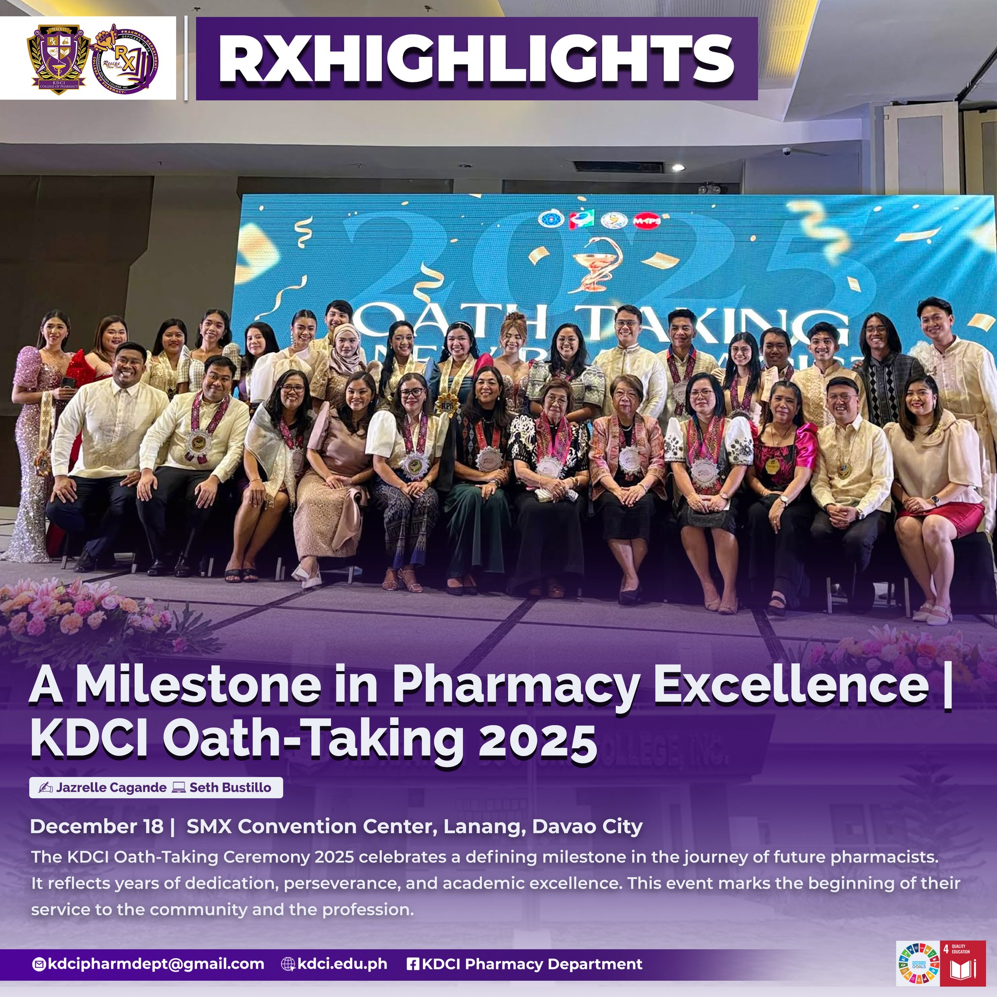 KDCI PHARMACY DEPARTMENT ATTENDS OATH-TAKING 2025